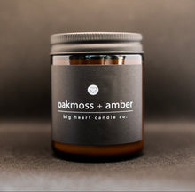 Load image into Gallery viewer, oakmoss + amber (sage, lavender, oak moss) scented coconut wax candle