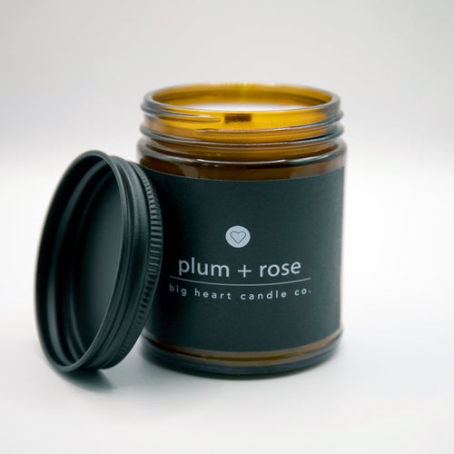 plum + rose handcrafted candle