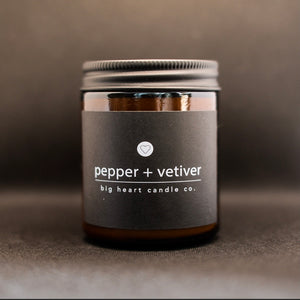 pepper + vetiver (pepper, patchouli, vetiver) coconut wax scented candle