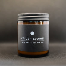 Load image into Gallery viewer, citrus + cypress (yuzu, plum, hinoki, patchouli) coconut wax candle
