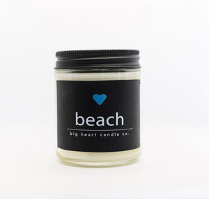 beach scented candle (sea salt, jasmine, lily of the valley, tonka)