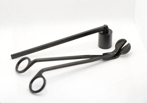 matte black candle snuffer / wick trimmer set