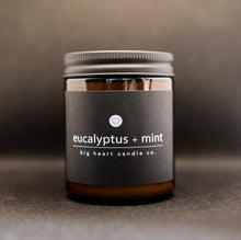 Load image into Gallery viewer, eucalyptus + mint (corn mint, eucalyptus, cedar, patchouli) coconut wax candle
