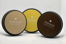 Load image into Gallery viewer,  gourmand scented candles (chocolate, croissant, &amp; spiced cookie scented candles)
